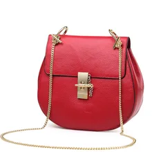 New Women Chain Shoulder Bag Cow Leather Pig Bag Genuine Leather Elegant Women Purses and Handbags Unique Lock Messenger Bag