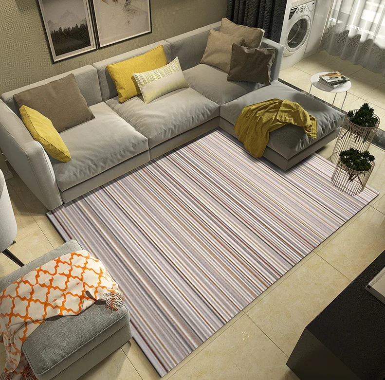 AOVOLL Европейский геометрический Коврик для гостиной, спальни, нескользящий толстый ковер с принтом, коврики для спальни