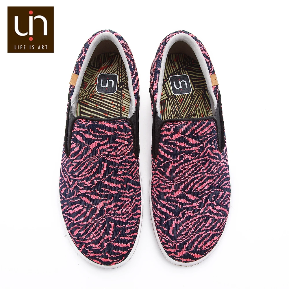 

UIN Tijuana Design Women Knitted Casual Sneakers Breathable Slip-on Shoes Fashion Ladies Travel Flats 4 Colors