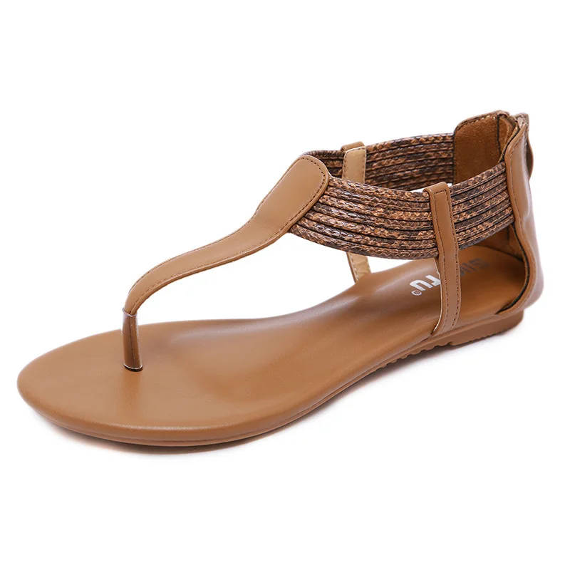 2019 Flip Flops Thong Sandals Holiday Beach Shoes Braided Faux Leather Sandals Summer Shoes Big 