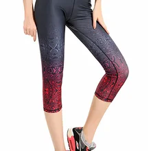 Для женщин Градиент воды пульсация Фитнес упражнения Леггинсы для женщин быстрое высыхание до середины икры энергии Брюки для девочек Мотобрюки женская одежда