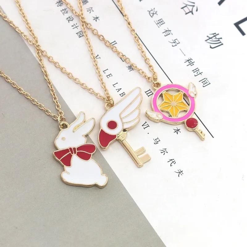 Аниме Cardcaptor Sakura Сейлор Мун ожерелье мультфильм Card Captor сердце палочка Кошка