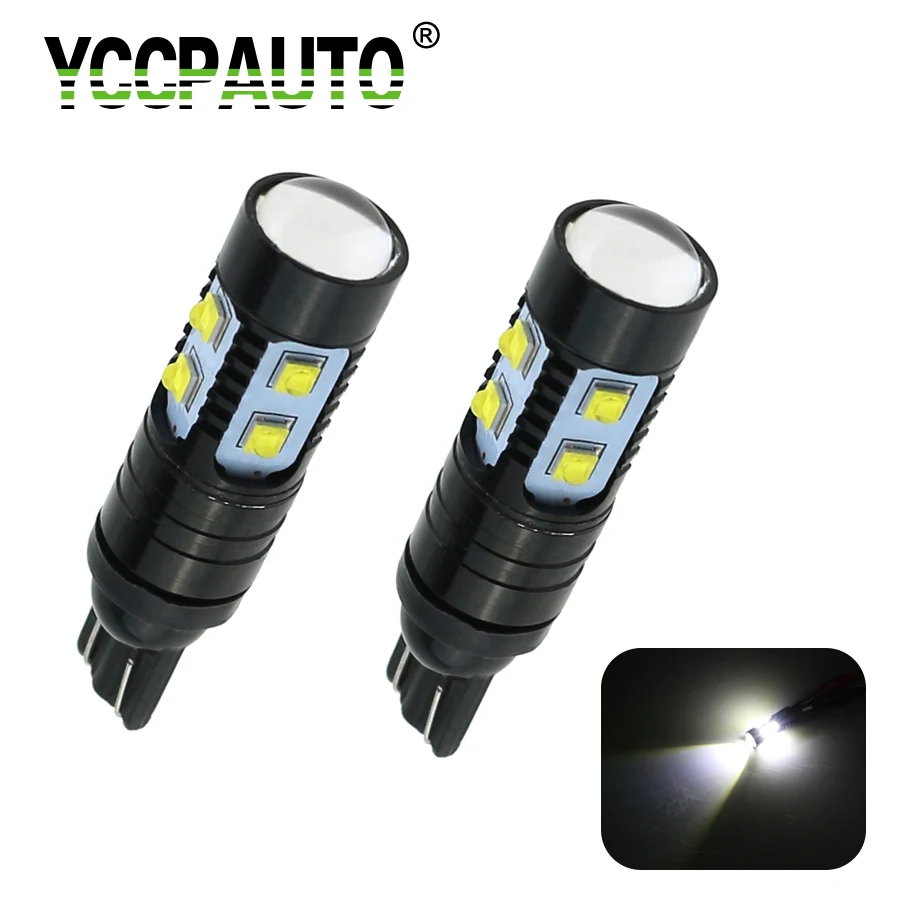 

YCCPAUTO T10 W5W CREE Led Chip White 50W Projector With Lens DRL Aluminum Case Turn Signal Reverse Bulbs High Power 2PCS