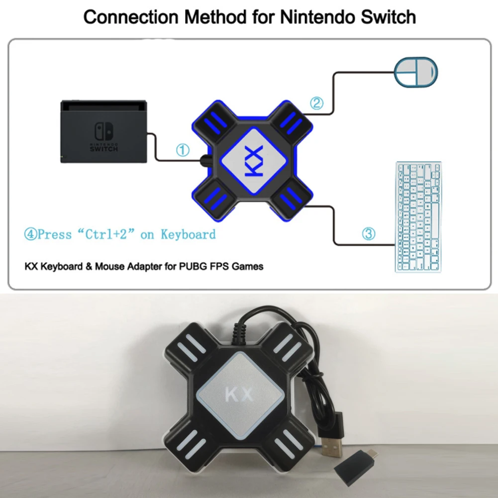 KX USB игровые контроллеры адаптер видео игровая клавиатура переходник для мыши для переключателя/Xbox one/PS4/PS3