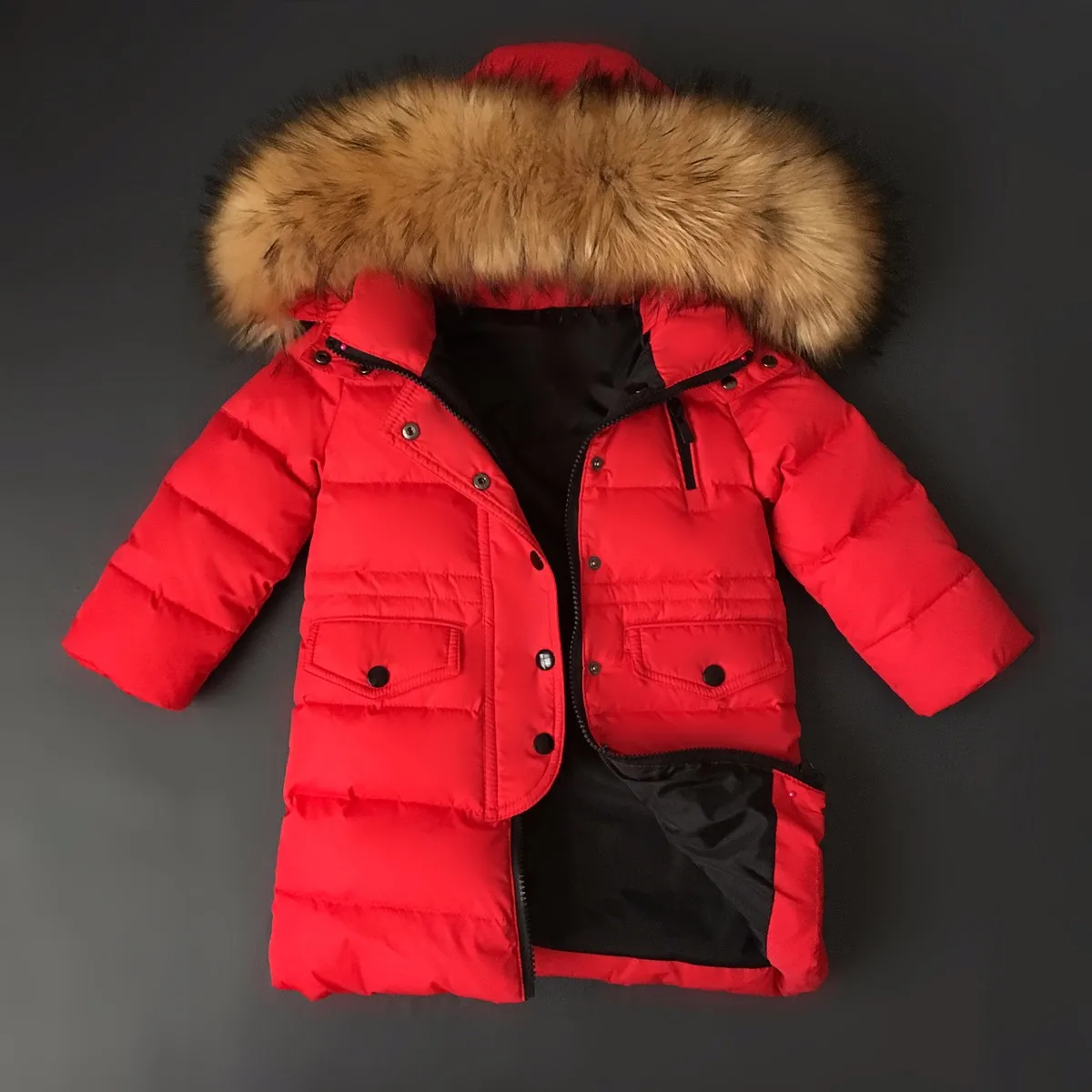2-14 Yrs High quality 2018 long youth children winter duck down jacket for girl clothing boy coat parka kids clothes -30degrees