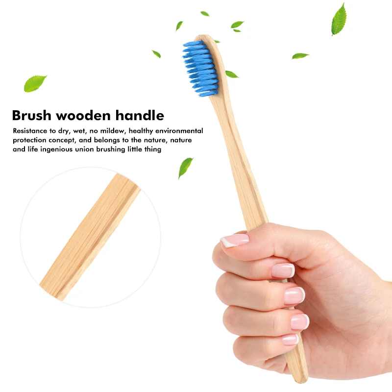Зубная щетка из натурального бамбука, Экологичная зубная щетка для ухода за полостью рта, мягкая щетина, зубная щетка для взрослых, экологически чистые товары