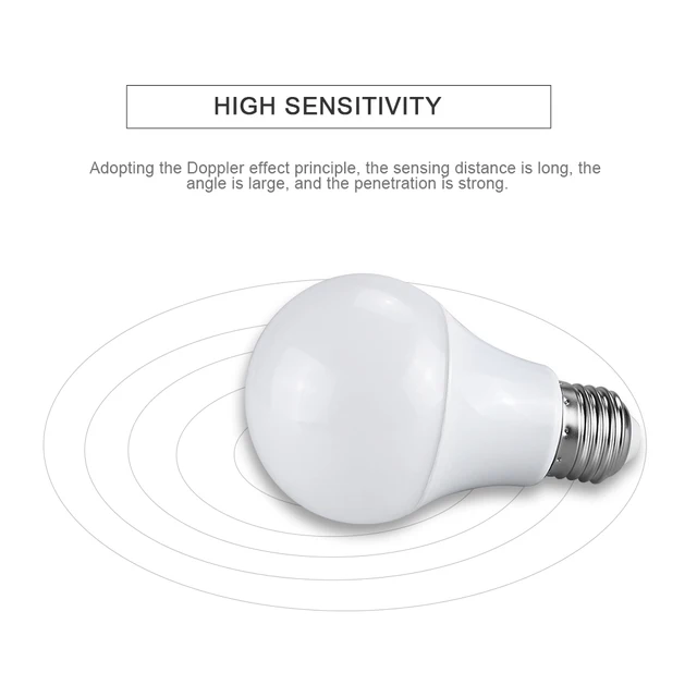 Lámpara de luz nocturna LED E27 con Sensor de movimiento, Luminaria, Sensor de Radar, Bombilla de inducción, luz de Sensor de movimiento para escalera, pasillo, Baño Lámpara de luz nocturna LED E27 con Sensor de movimiento, Luminaria, Sensor de Radar, Bombilla de inducción, luz de Sensor de movimiento para escalera, pasillo, Baño