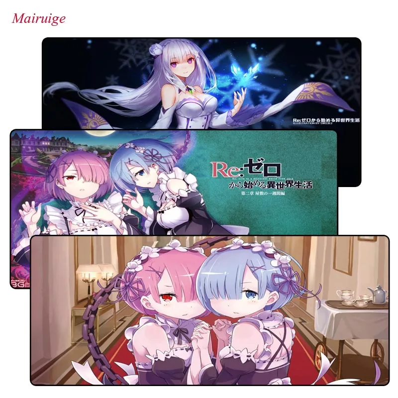 

Mairuige Re;zero Anime Girl 900x400X3MM gaming Lock Edge mouse pad large Christmas gifts notebook accessories laptop padmouse