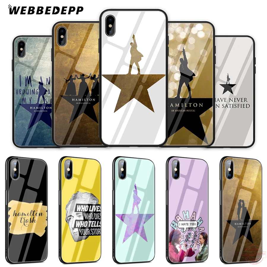 WEBBEDEPP Hamilton Музыкальный Чехол для телефона из закаленного стекла Apple iPhone XS Max XR X 8 7 6S