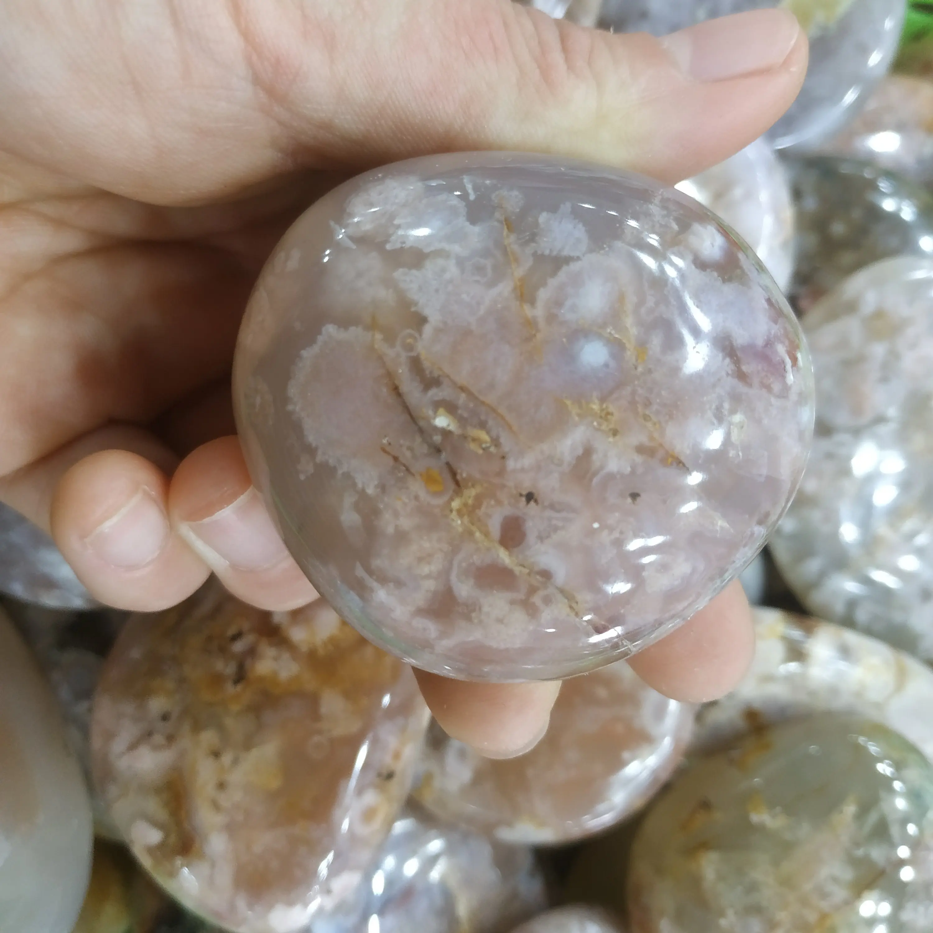 1 шт. натуральный агат камень вишневый цвет Кристалл пальмовый для