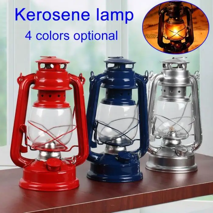 Retro Clássico Querosene Lâmpada Cores Lanternas Pavio Portátil Luzes Adorno Lb88 4 2 Retro clássico querosene lâmpada 4 cores querosene