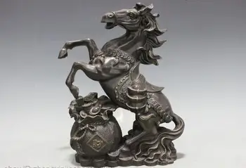 

China Pure Bronze Fengshui YuanBao Money Zodiac Horse Attract Wealth Statue