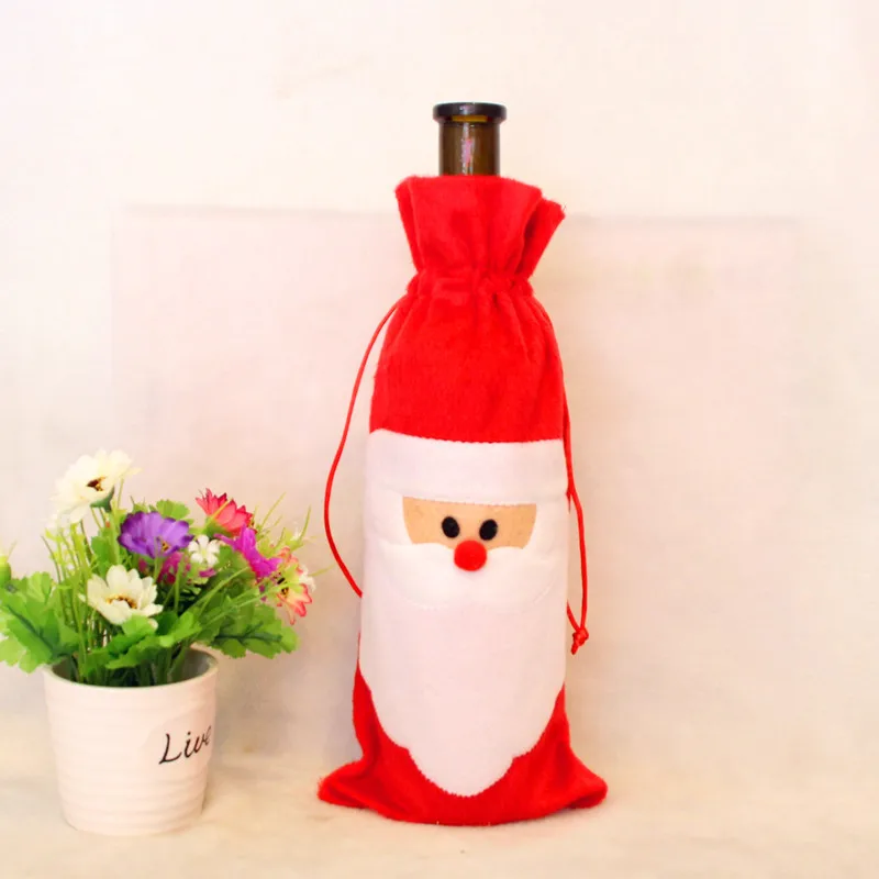 

FANLUS Christmas Santa Claus Wine Bottle Cover Bags Home Party Decoration