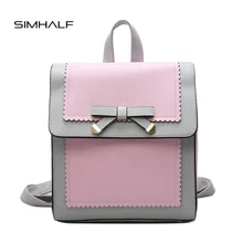 SIMHALF Brand 2017 Bow Design Women Leather Backpacks School Bags Mochilas Student Backpack Ladies Women Bags New Package Female