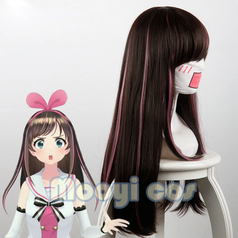 Kizuna AI косплей парик для женщин 60c длинный прямой высокое качество термостойкие