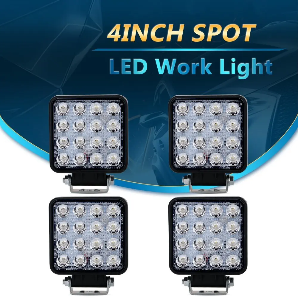 4 Inch Square 48w Spot LED Light Driving Fog Lights Led Work lights For