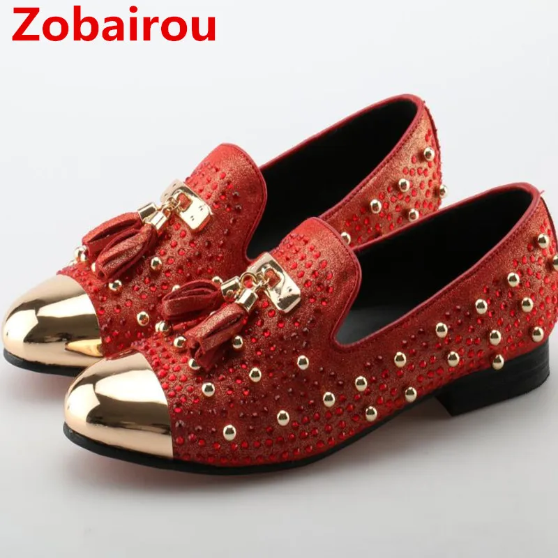 Zobairou-mens-classic-shoes-blue-spiked-loafers-men-slipon-hidden-heel ...