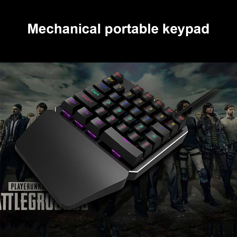 

New 35 Keys Single Hand Gaming Keyboard USB Wired LED Backlight Anti-Ghosting Keyboards