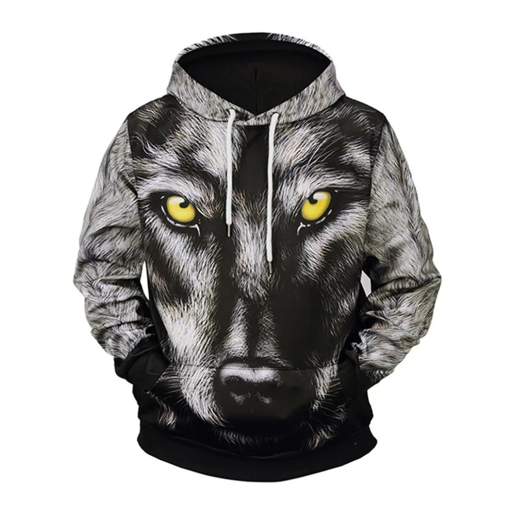 3D Wolf Printed Hoodies Men Hoodies Sweatshirts winter autumn Boy ...