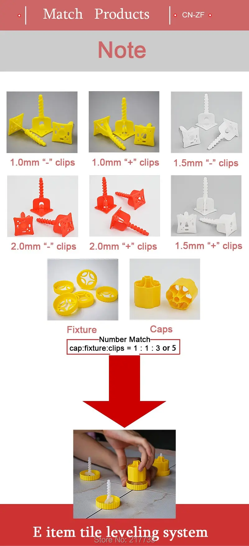 Tile Leveling Clips 1mm Spacers Cross (7)