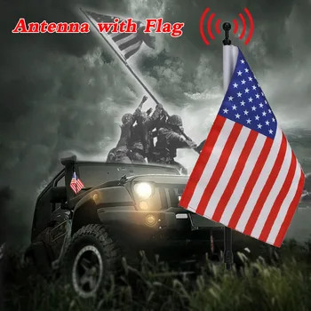 

WISENGEAR Car Exterior Radio Antenna Aerial Mast with Detachable USA Flag American Flag For Jeep Wrangler TJ Accessories CEK152
