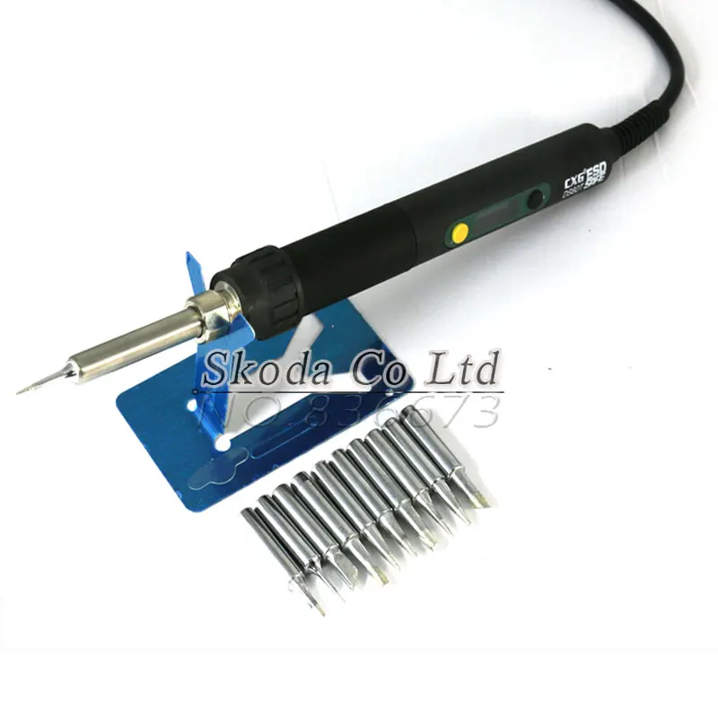 

Free shipping high quality DS60T Soldering Iron +10 pcs 900M-T iron tips 220V 60W Adjustable thermostat electric soldering iron