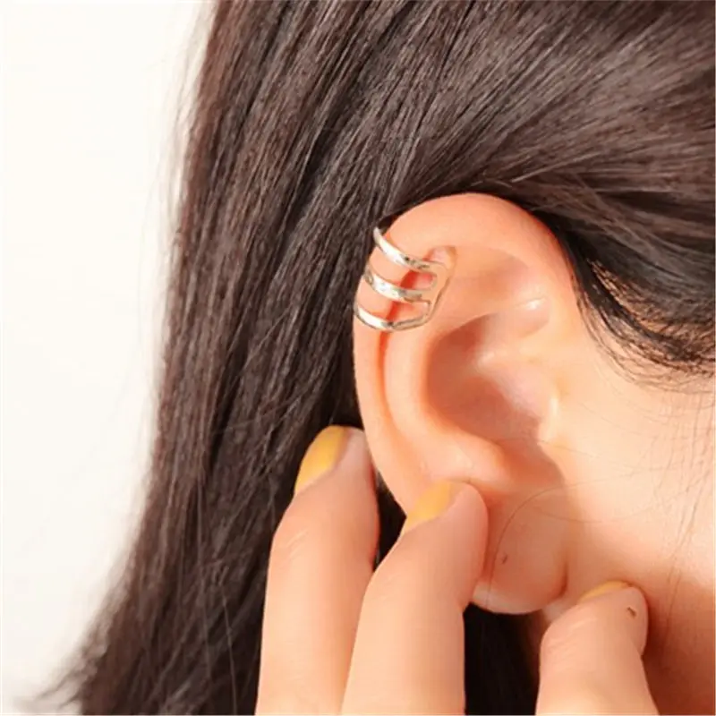 

1 piece New punk rock ear clip silver gold men and women without ear piercings earrings party jewelry couple jewelry Accessories