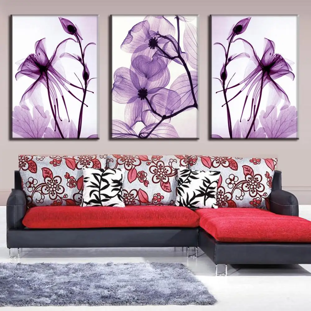 3 Panel Room Spray Wall Decorative Pictures Abstract flowers Series Painting Prints Art Canvas Modern Picture Unframed | Дом и сад
