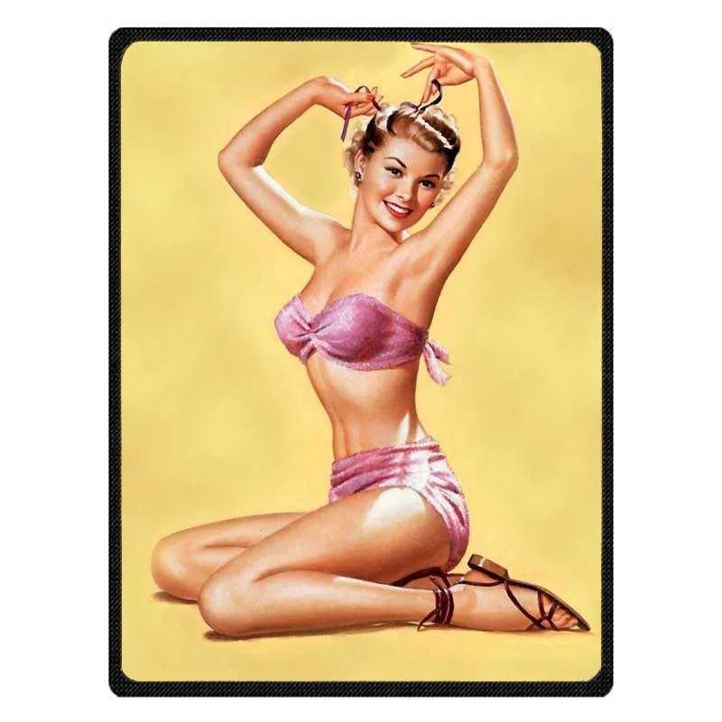 Summer Air Conditioning Blanket Soft Plush Plaids Personalized Pin Up Girl Pattern Sofa Car Travel Throw Blankets | Дом и сад