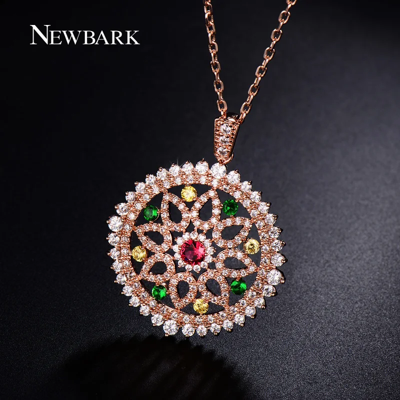 font b NEWBARK b font Vintage Boho font b Necklace b font Full Paved Round