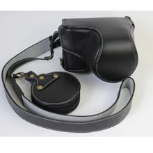 Роскошный Фабричный чехол для камеры из натуральной кожи с ремешком для sony Alpha A6000 A6300 a6400 16-50 мм Объектив Кофе Черный
