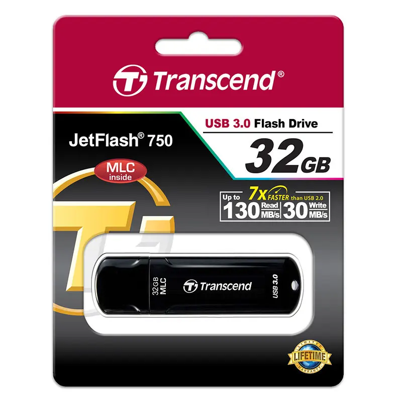 Transcend U Disk 3,0 JetFlash 750 USB флеш-накопитель 16 ГБ 32 ГБ 64 Гб MLC USB флеш-накопитель Высокоскоростной USB 3,0 флеш-накопитель