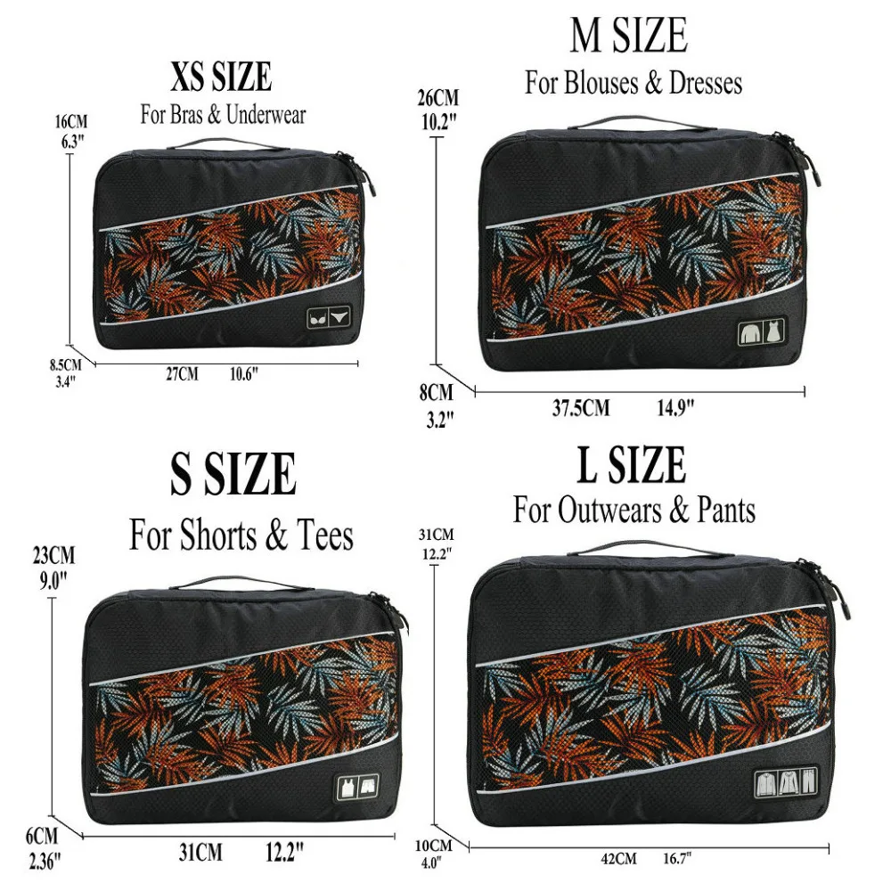 Travel Bags Soperwillton Men Women Travel Bag Male Female 210 D Polyester 4 5 8 Pieces Packing Cubes Travel Luggage Organizer Cube Set #501