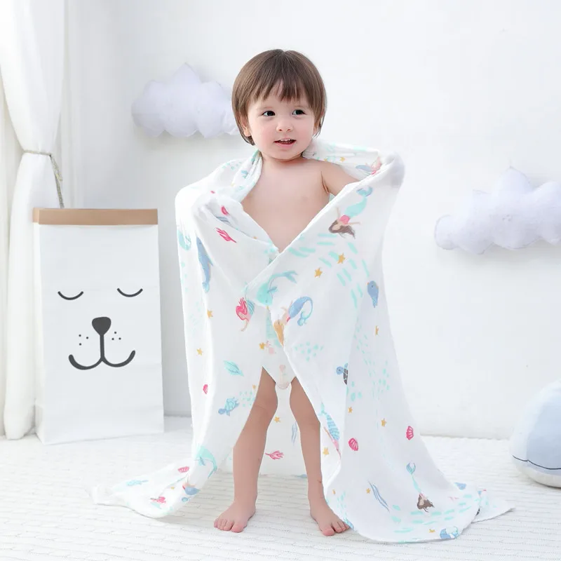 Гриб 70% бамбук+ 30% хлопковая детская пеленка ребенок длинный шарф хлопок ребенок муслин одеяло s новорожденный бамбуковый муслин одеяло - Цвет: ZM meirenyu