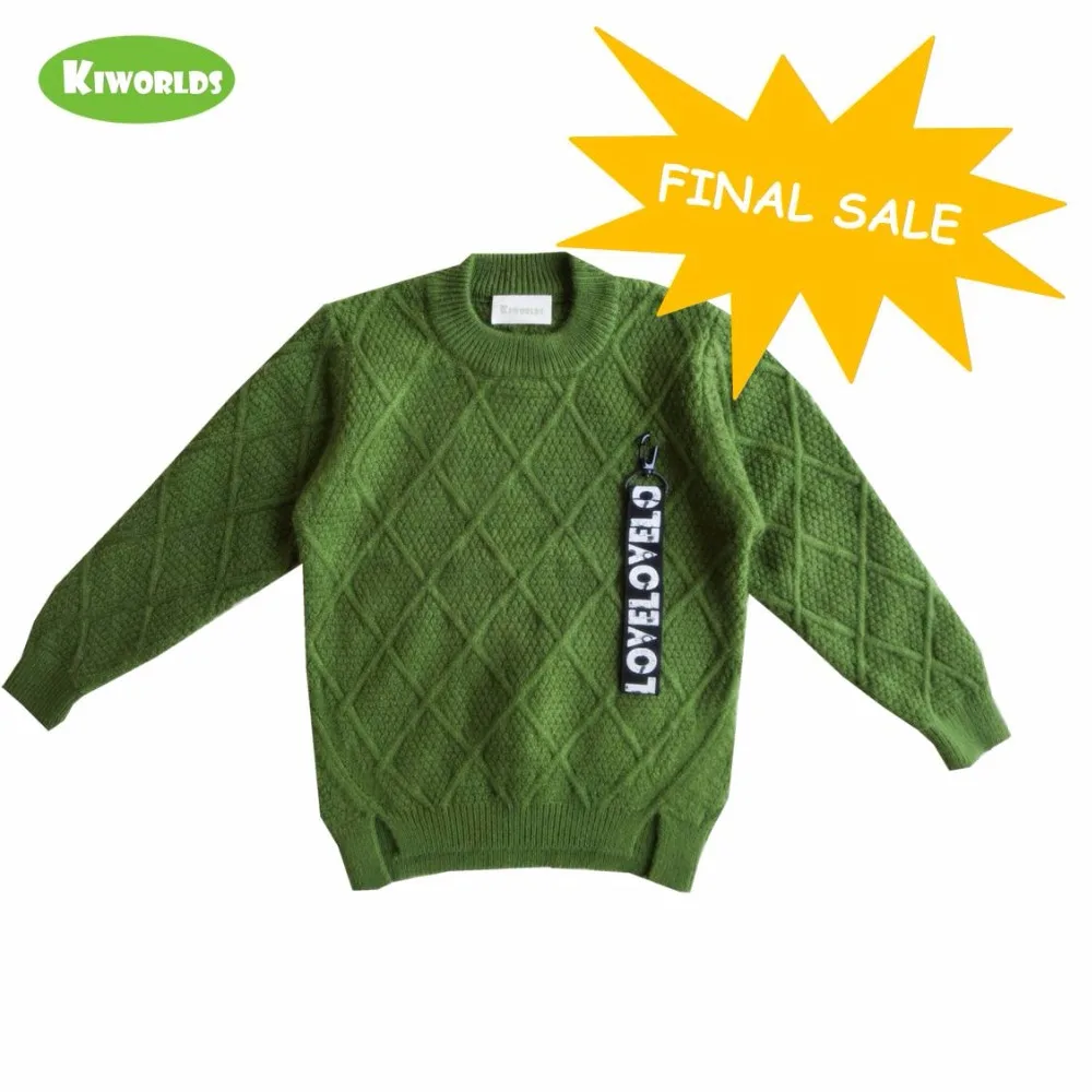 Winter Hot Sale Green Cotton Boys Sweater,with Thickened fabric