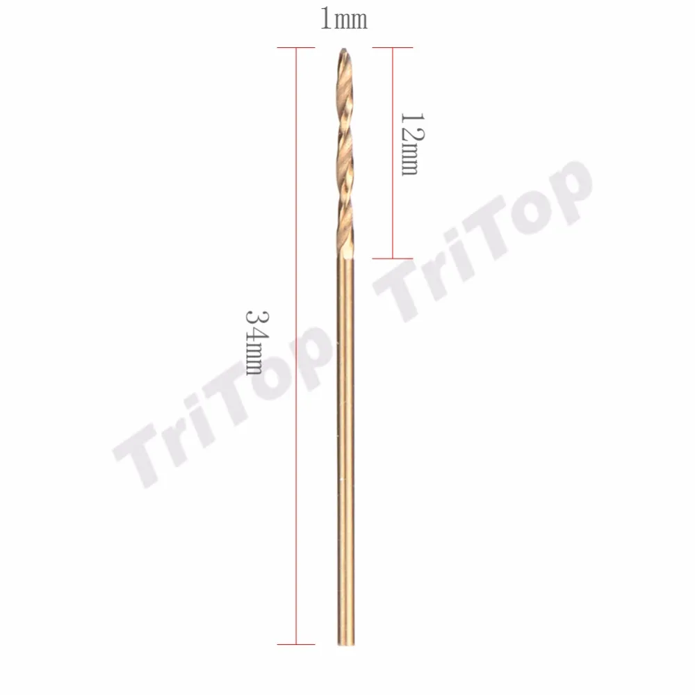 

5pcs/lot golden coated mini titanium sharpening hss high speed steel twist drill bit 1mm for