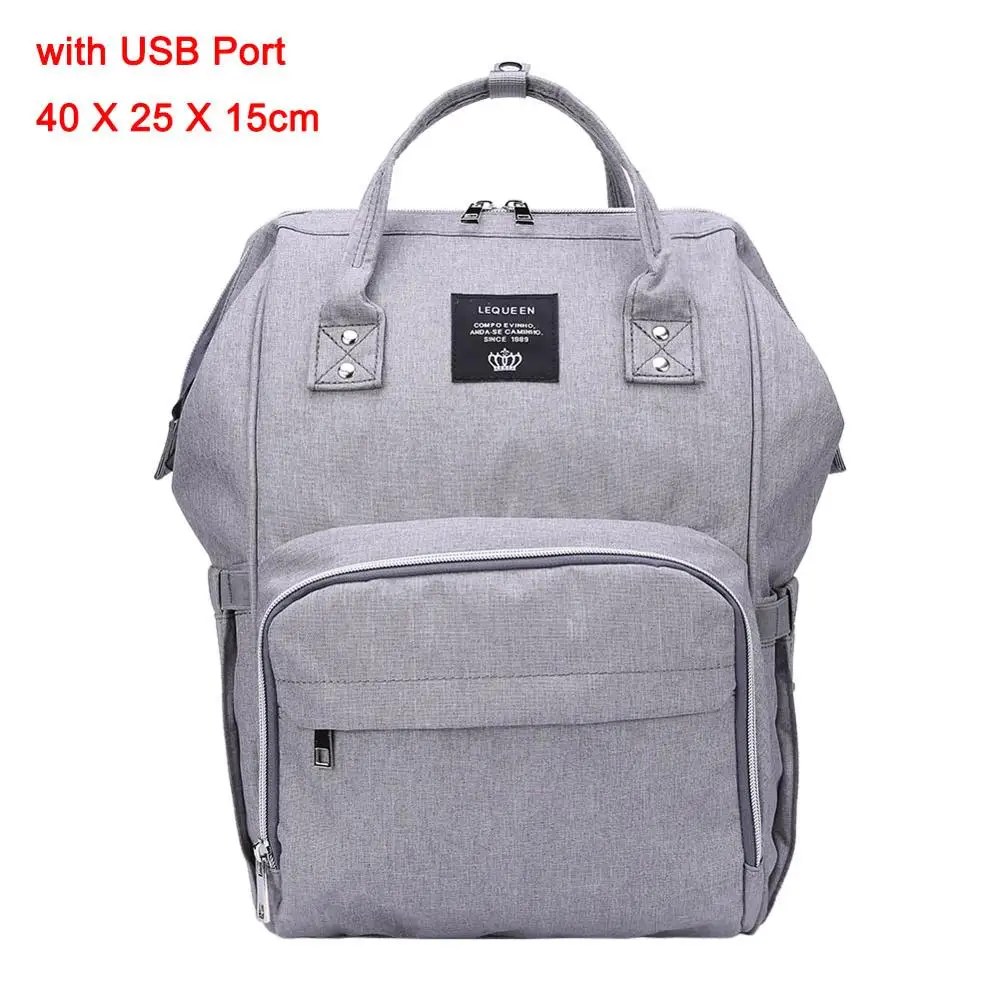 LEQUEEN, модная USB сумка для подгузников для мам и мам, большой дорожный рюкзак для кормления, дизайнерская Детская сумка для коляски, рюкзак для детских подгузников - Цвет: As picture