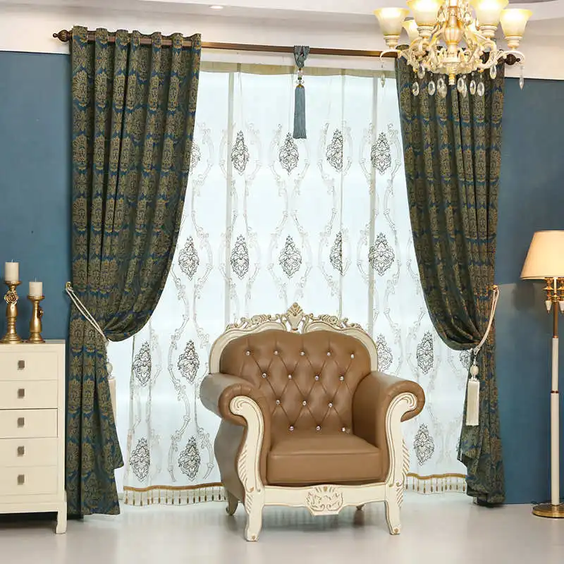 Europese Koninklijke Luxe Gordijnen Woonkamer Dikke Jacquard ... Europese Koninklijke Luxe Gordijnen Woonkamer Dikke Jacquard ...