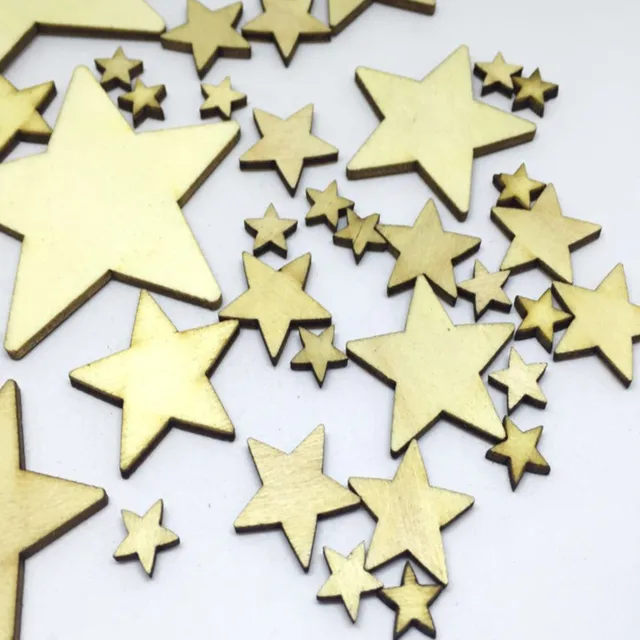 100pcs Wooden Starsorted Size Cutout Discs For Arts Crafts Diy Decoration Birthday Wedding Display Decor 100pcs Wooden Starsorted Size Cutout Discs For Arts Crafts Diy Decoration Birthday Wedding Display Decor