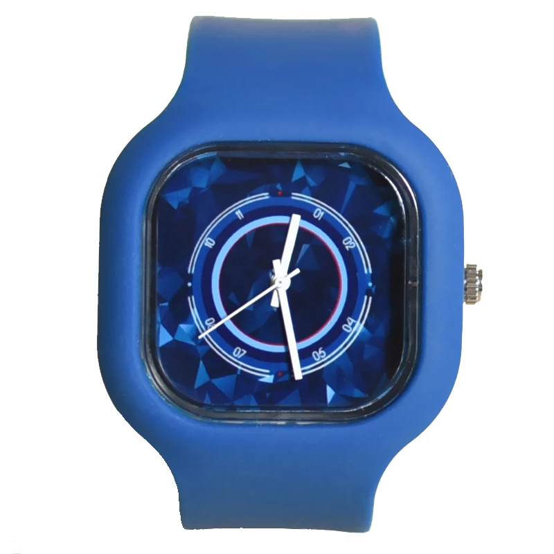 

New Fashion Blue Watch Men Women 5Bar Waterproof Japan Movement Rubber Strap Interchange Free shipping origset clock