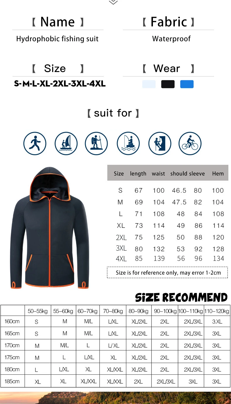 Repelente de Água Caminhadas com Capuz Queshark Tecnologia Hidrofóbica Antifouling Pesca Jaqueta Roupas Pescador Ciclismo 3 Cheap Roupas de pesca