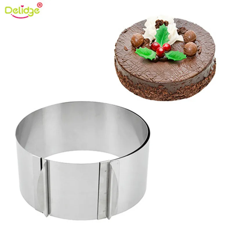 

Delidge 1pc Adjustable Cake Mould Stainless Steel Circular Baking Tools Gadget Template Used For Baking Pastry Baking Tool