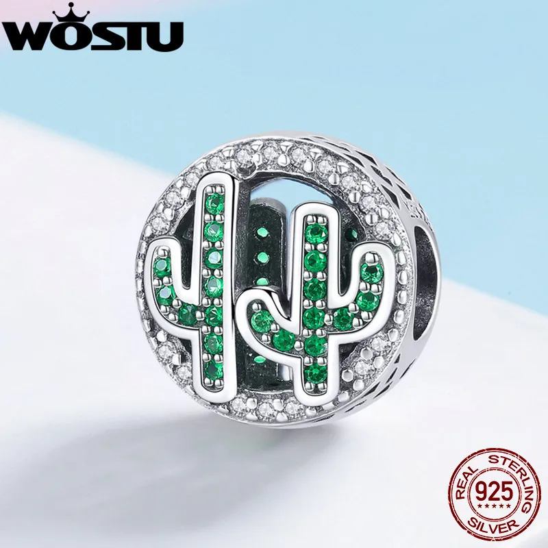

WOSTU 2019 Top Sale 925 Sterling Silver Cactus Cacti Charm Bead fit Original DIY Bracelet S925 Brand Jewelry Gift FIC918