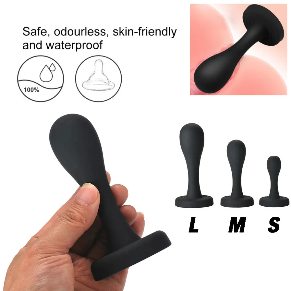 Black Butt Plug For Beginner Erotic Toys Silicone Anal Adult Products Sex Men Women Gay Prostate Massager #4N |
