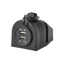 Водонепроницаемый двойной USB зарядное устройство прикуриватель адаптер 12-24 В 2.1A/1.0A панель для мотоцикла автомобиля лодки морской Carvan