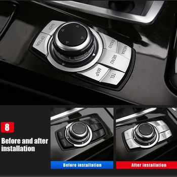 

Multimedia Decorative Button Switch Cover Sticker Trim Sequins For Bmw 5 Series F10 2011-17 Interior Auto Accessories