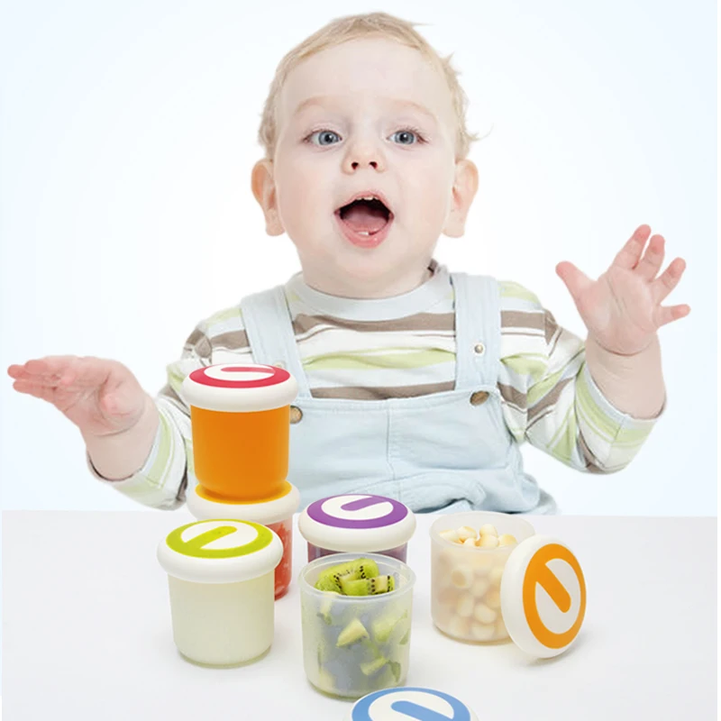 

Babytry 6pcs Grooming Milk Power Formula Dispenser Lunch Snack Food Container Infant Feeding Storage Box For Children Tableware