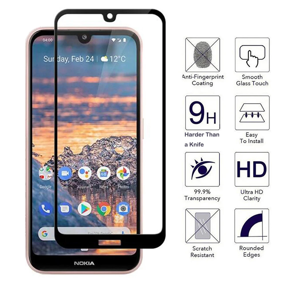 

2Pcs/lot 3D Full Cover Tempered Glass For Nokia 3.2 4.2 Screen Protector Glass Film For Nokia 3.2 4.2 Glass