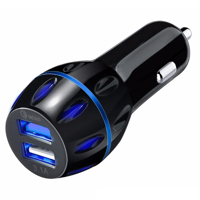 Car Charger Quick Charge Dual USB Charger QC3.0+3.1A Fast