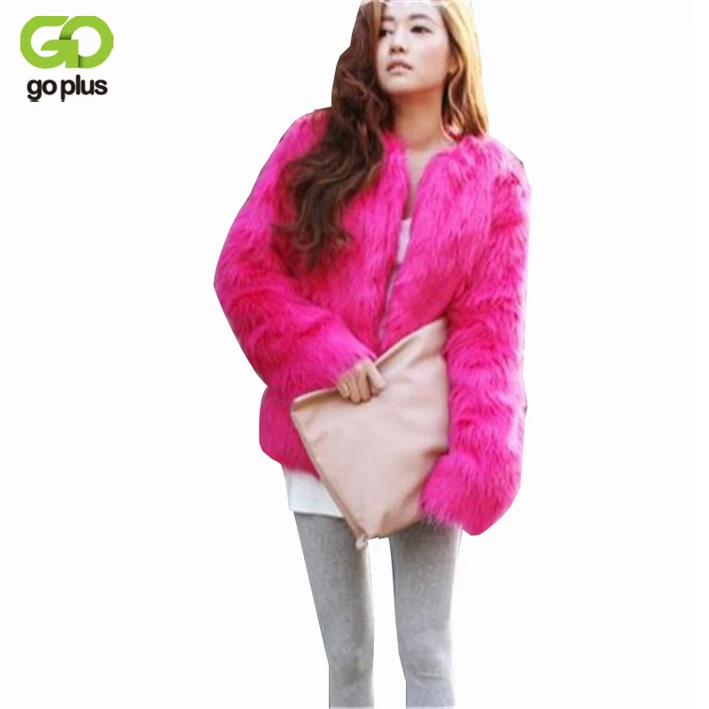 

GOPLUS Plus Size 2019 Winter Faux Fur Women Coat Warm Long Hair Furry Ladies Outwear Fake Fur Females Fashion Jacket Coats